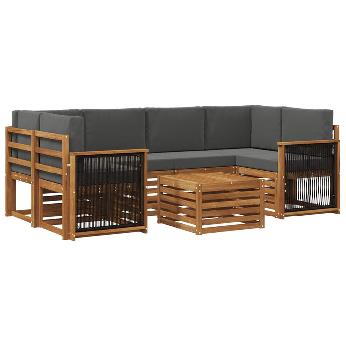 Set de canapele de exterior cu pernă 7 pcs Natural și Antracit WALTI
