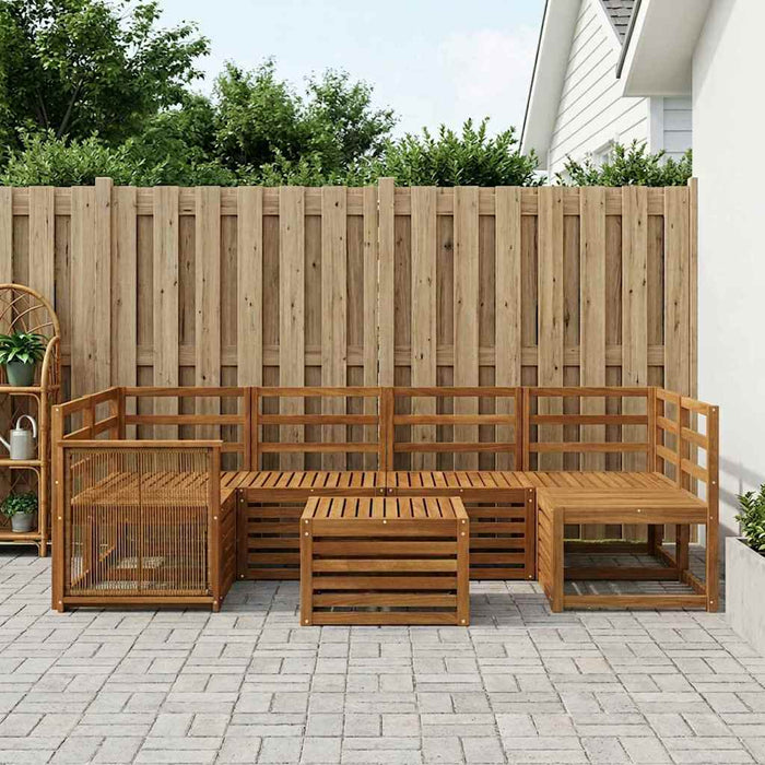 Set de canapele de exterior 7 pcs natural Lemn Solid de Acacia WALTI