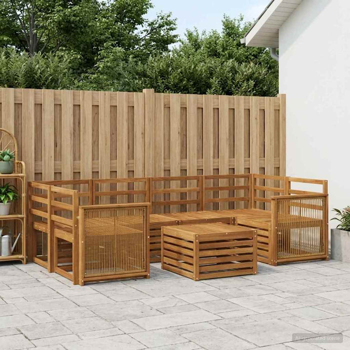 Set de canapele de exterior 7 pcs natural Lemn Solid de Acacia WALTI