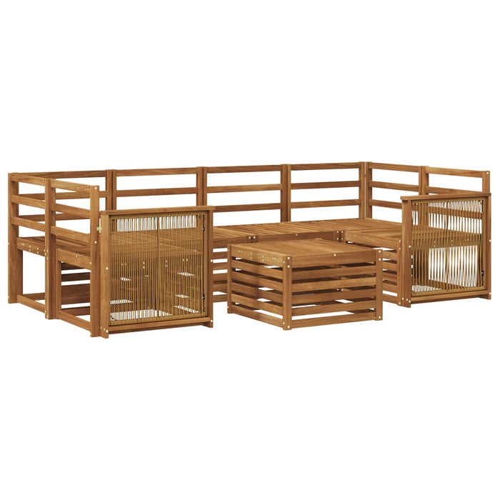 Set de canapele de exterior 7 pcs natural Lemn Solid de Acacia WALTI