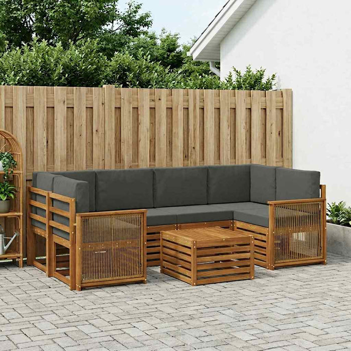 Set de canapele de exterior cu pernă 7 pcs Natural și Antracit WALTI