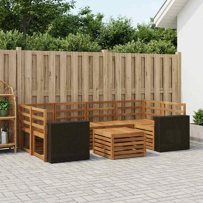 Set de canapele de exterior 7 pcs natural Lemn Solid de Acacia WALTI