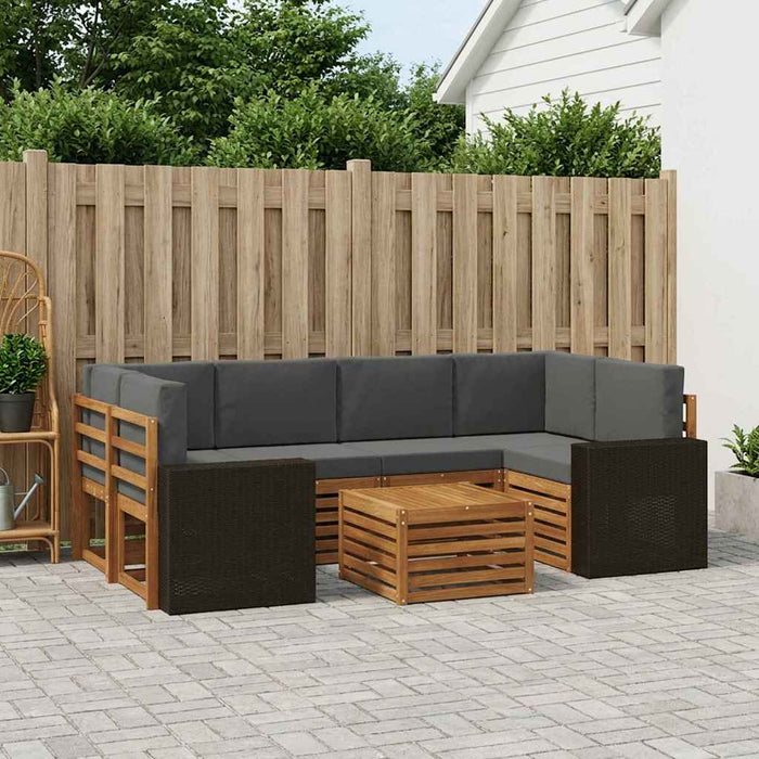 Set de canapele de exterior cu pernă 7 pcs Natural și Antracit WALTI