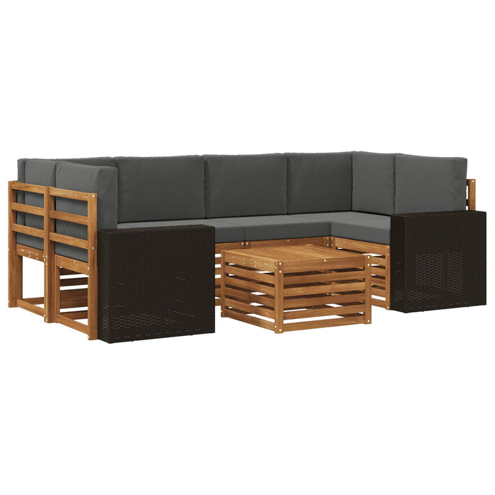 Set de canapele de exterior cu pernă 7 pcs Natural și Antracit WALTI