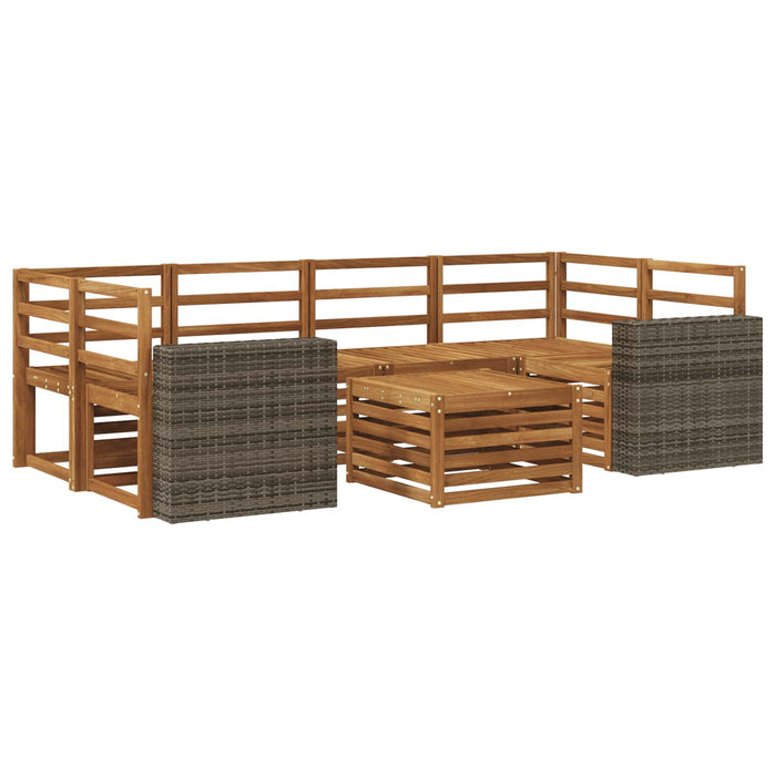 Set de canapele de exterior 7 pcs natural Lemn Solid de Acacia WALTI