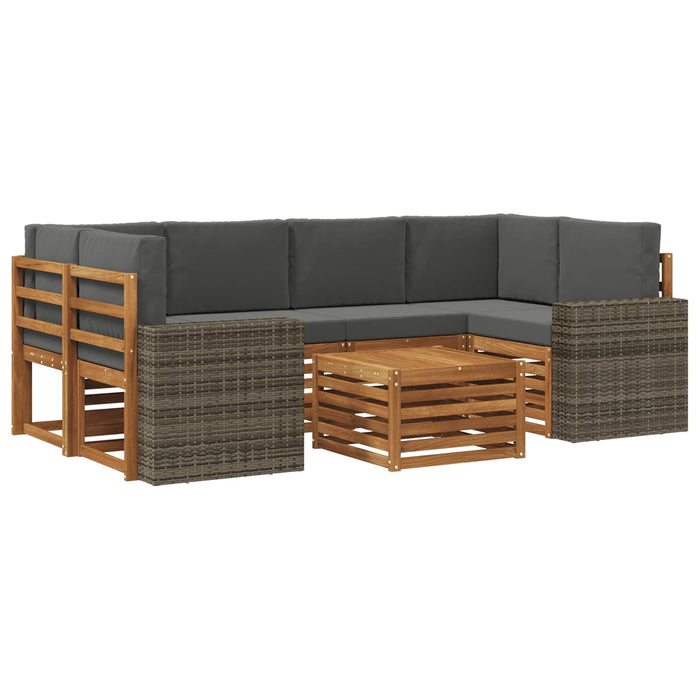 Set de canapele de exterior cu pernă 7 pcs Natural și Antracit WALTI