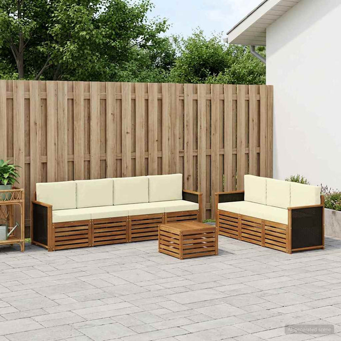 Seturi de canapele cu pernă 8 pcs Lemn Solid de Acacia WALTI