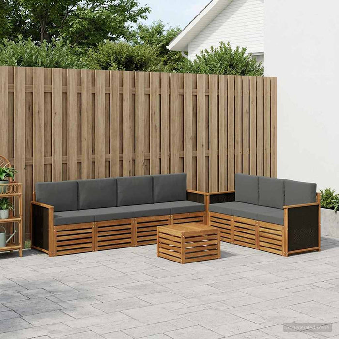 Seturi de canapele cu pernă 8 pcs Lemn Solid de Acacia WALTI