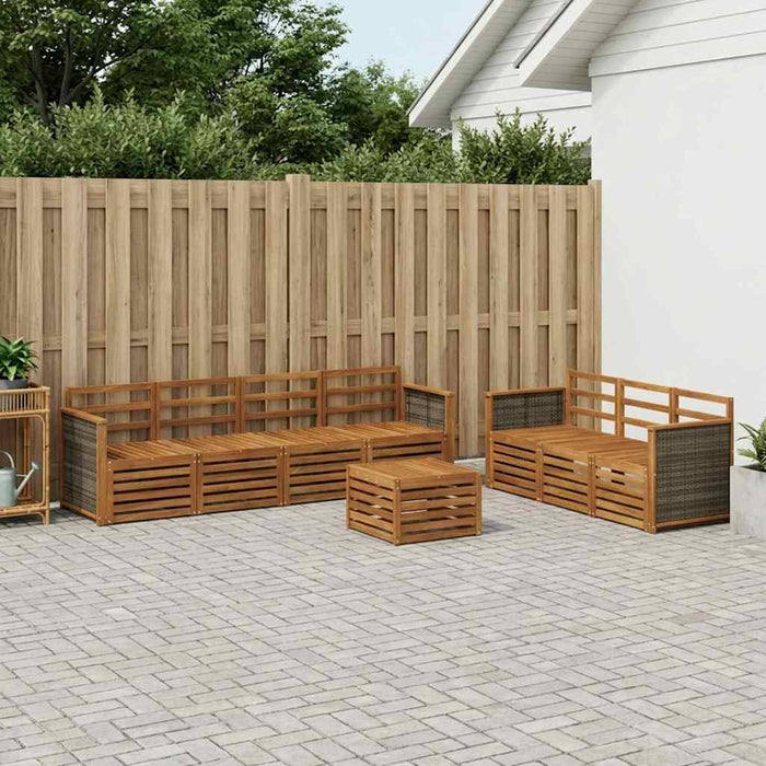 Seturi de canapele 8 pcs Lemn Solid de Acacia WALTI
