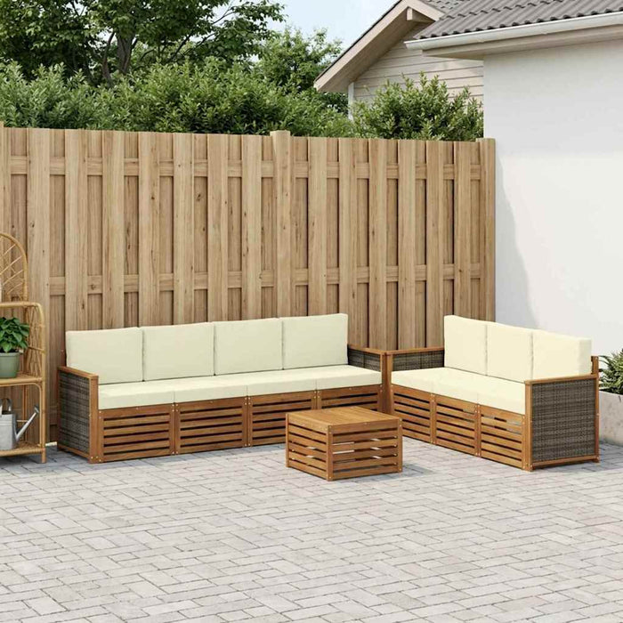 Seturi de canapele cu pernă 8 pcs Lemn Solid de Acacia WALTI