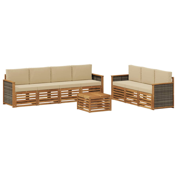Seturi de canapele cu pernă 8 pcs Lemn Solid de Acacia WALTI