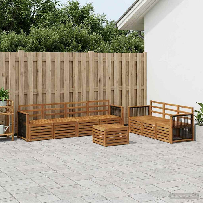 Seturi de canapele 8 pcs Lemn Solid de Acacia WALTI
