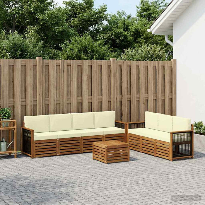 Seturi de canapele cu pernă 8 pcs Lemn Solid de Acacia WALTI