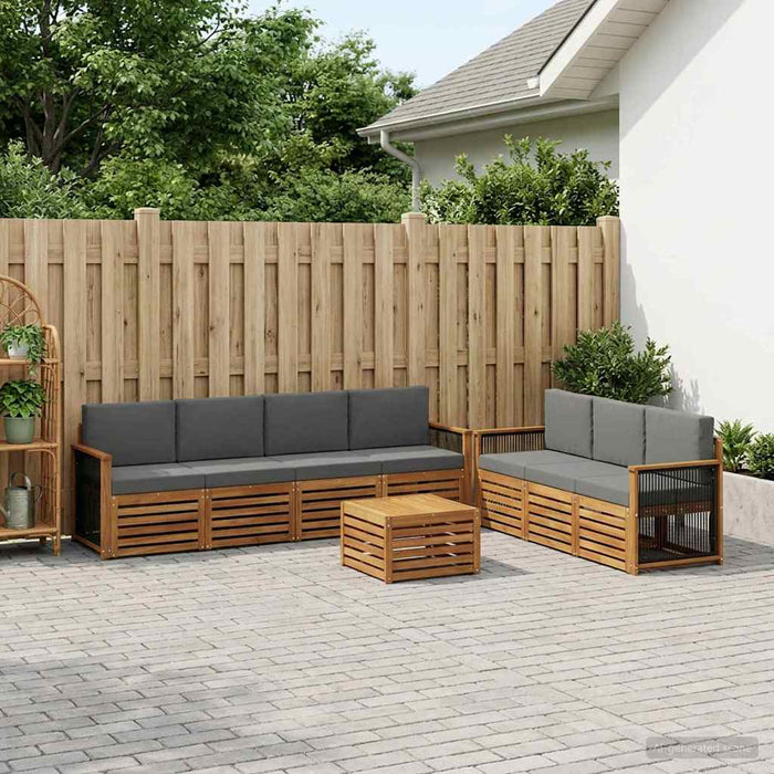 Seturi de canapele cu pernă 8 pcs Lemn Solid de Acacia WALTI