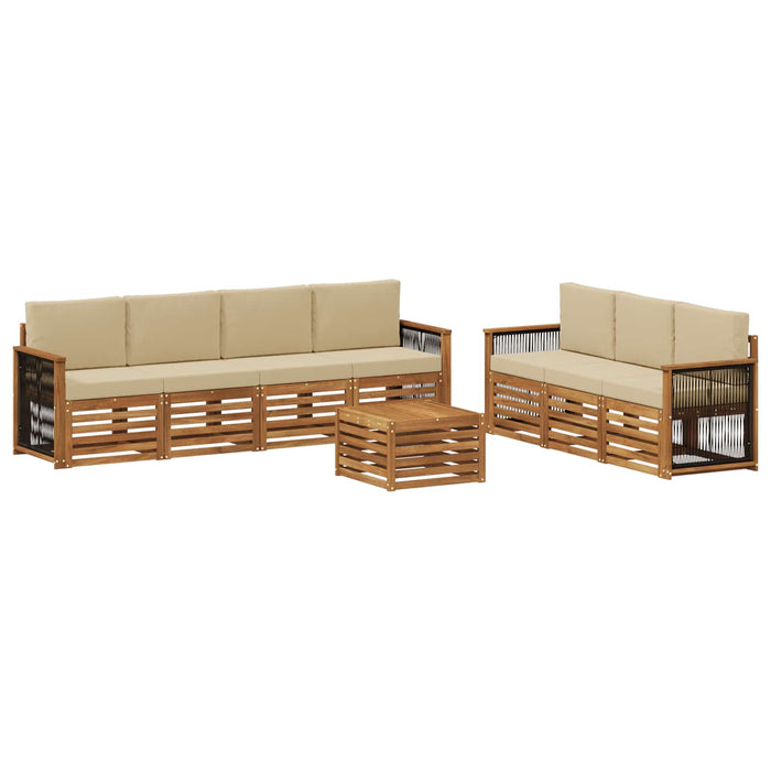 Seturi de canapele cu pernă 8 pcs Lemn Solid de Acacia WALTI