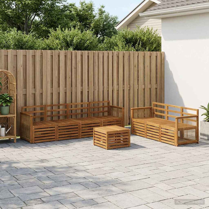 Seturi de canapele 8 pcs Lemn Solid de Acacia WALTI