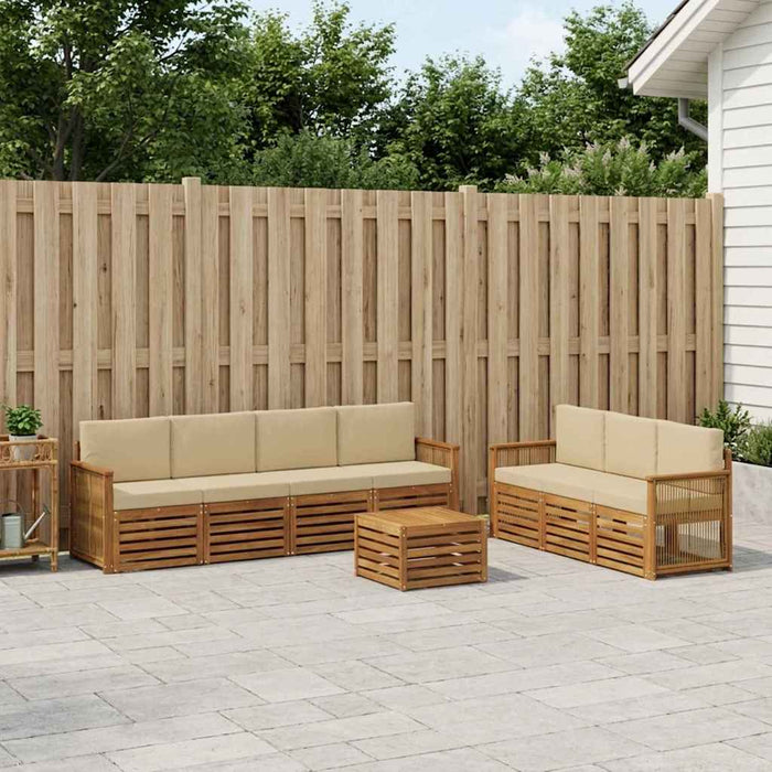 Seturi de canapele cu pernă 8 pcs Lemn Solid de Acacia WALTI