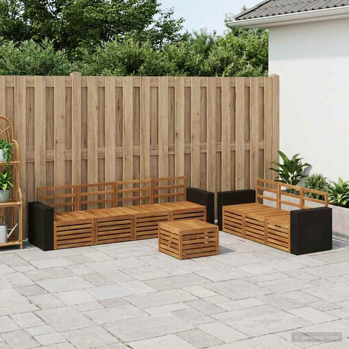 Seturi de canapele 8 pcs Lemn Solid de Acacia WALTI
