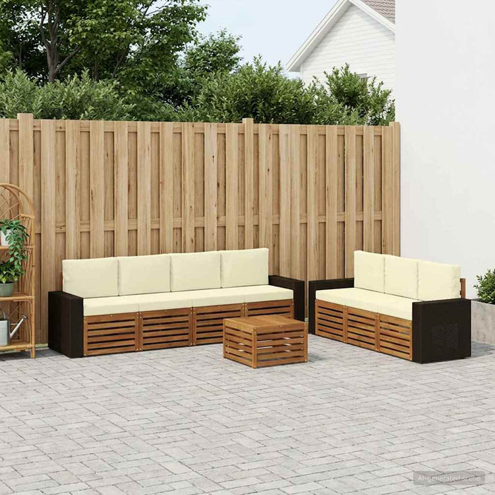 Seturi de canapele cu pernă 8 pcs Lemn Solid de Acacia WALTI