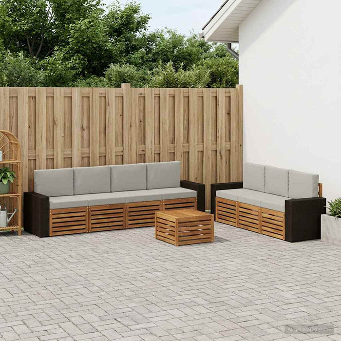 Seturi de canapele cu pernă 8 pcs Lemn Solid de Acacia WALTI