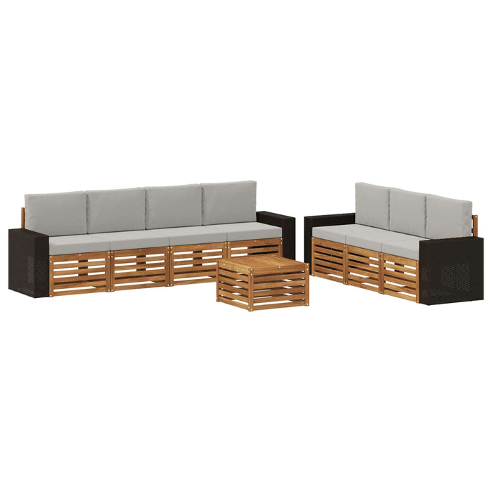 Seturi de canapele cu pernă 8 pcs Lemn Solid de Acacia WALTI