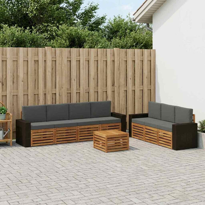 Seturi de canapele cu pernă 8 pcs Lemn Solid de Acacia WALTI