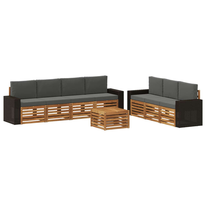 Seturi de canapele cu pernă 8 pcs Lemn Solid de Acacia WALTI