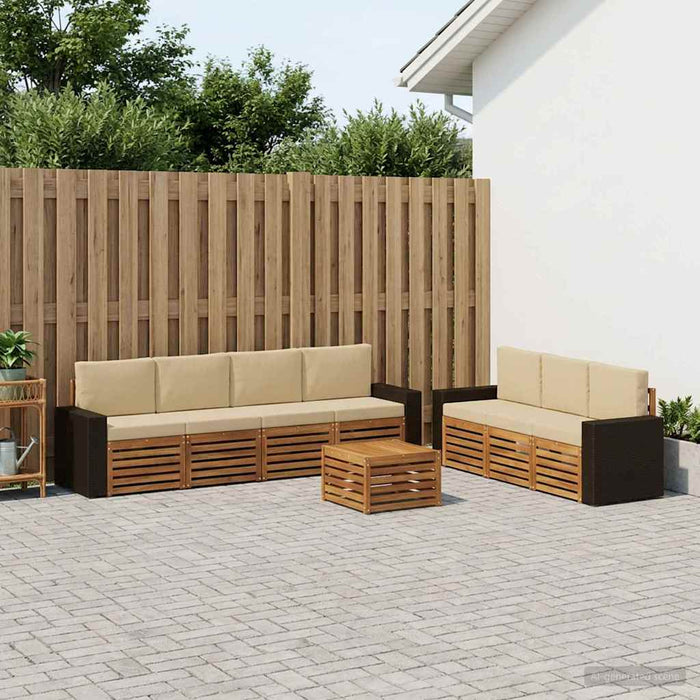 Seturi de canapele cu pernă 8 pcs Lemn Solid de Acacia WALTI