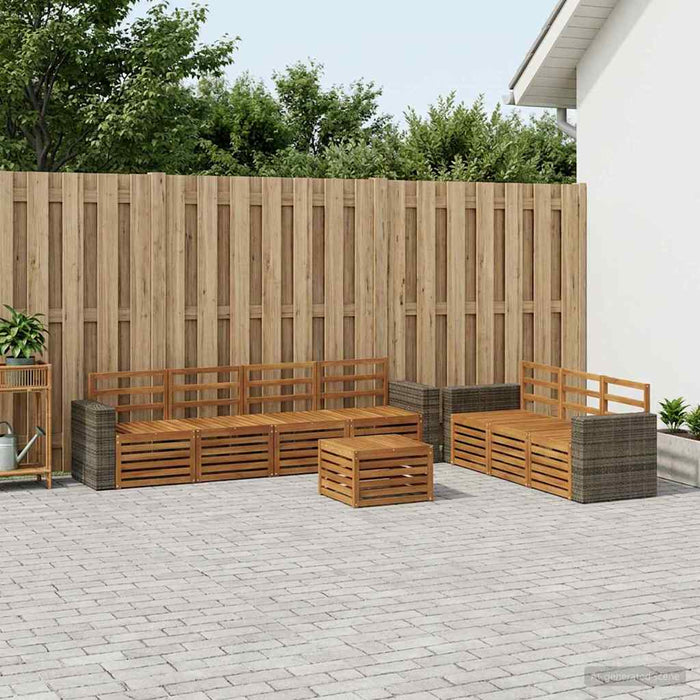 Seturi de canapele 8 pcs Lemn Solid de Acacia WALTI