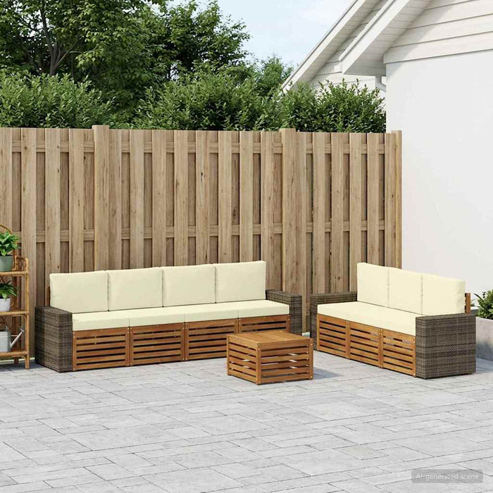 Seturi de canapele cu pernă 8 pcs Lemn Solid de Acacia WALTI