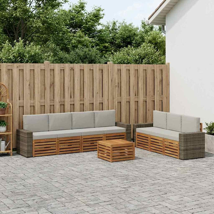 Seturi de canapele cu pernă 8 pcs Lemn Solid de Acacia WALTI