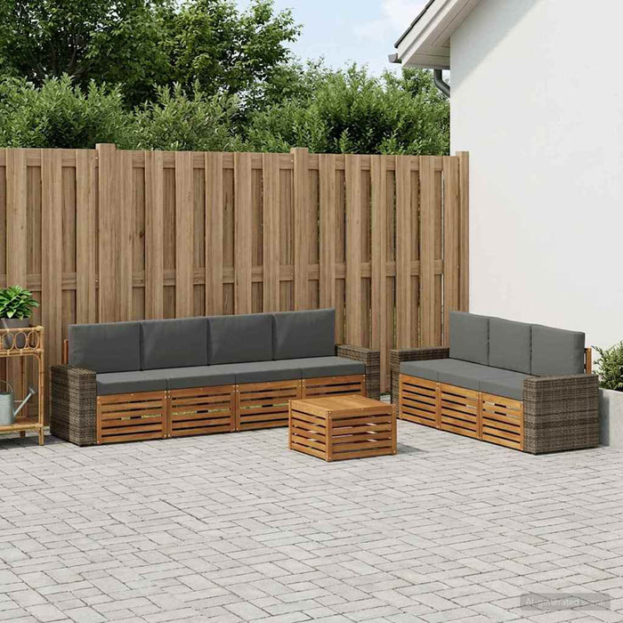 Seturi de canapele cu pernă 8 pcs Lemn Solid de Acacia WALTI