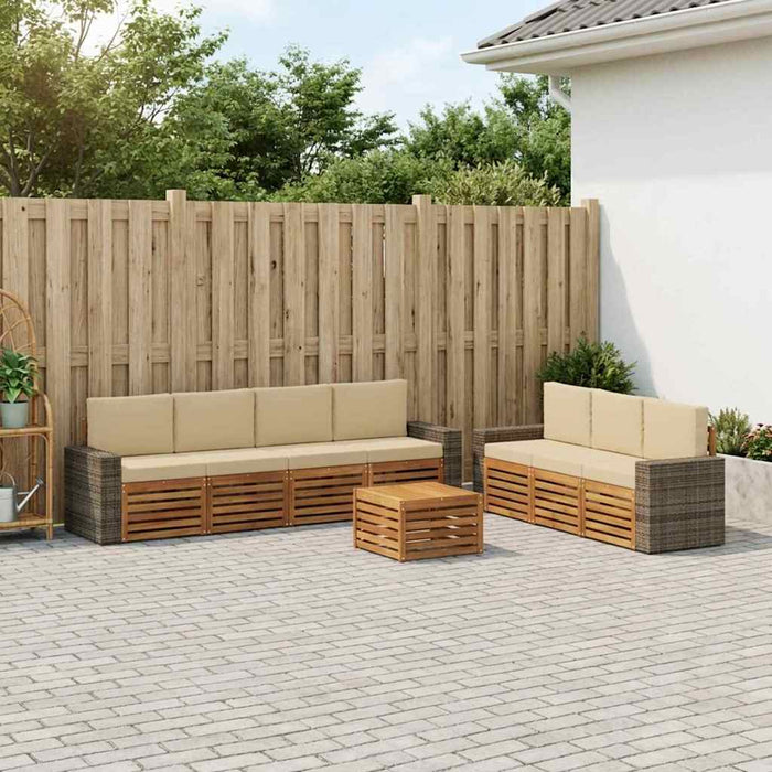 Seturi de canapele cu pernă 8 pcs Lemn Solid de Acacia WALTI