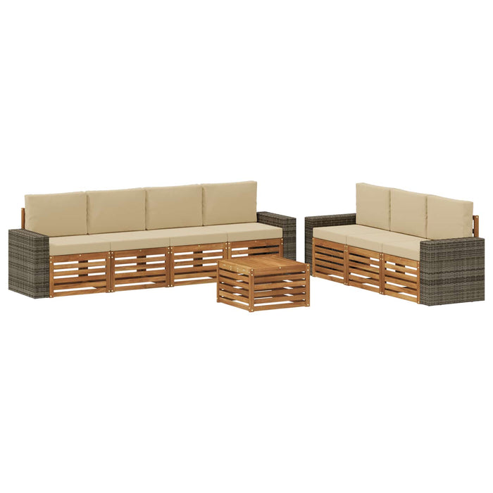 Seturi de canapele cu pernă 8 pcs Lemn Solid de Acacia WALTI