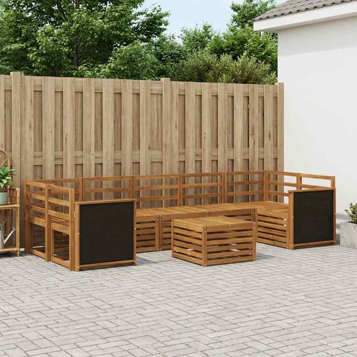 Set de canapele de exterior 8 pcs natural Lemn Solid de Acacia WALTI
