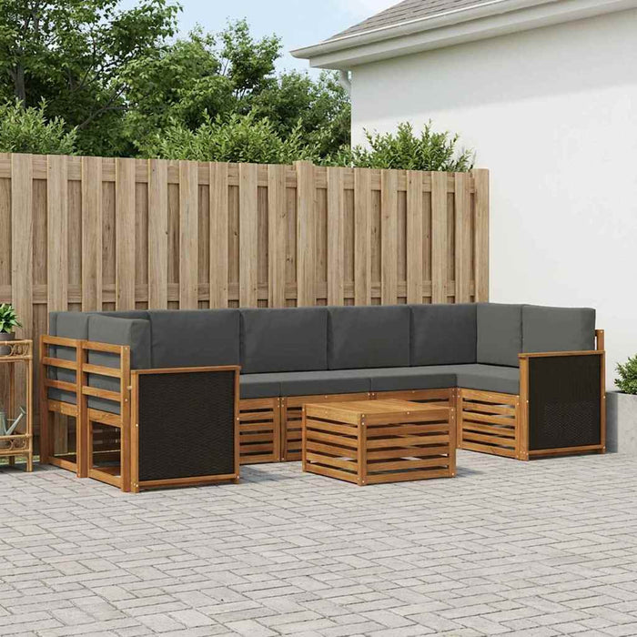 Set de canapele de exterior cu pernă 8 pcs Natural și Antracit WALTI