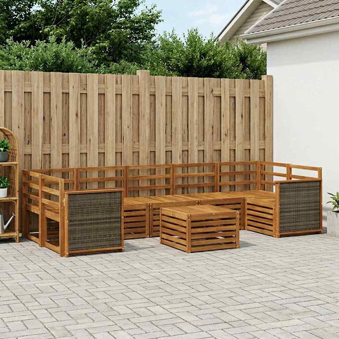 Set de canapele de exterior 8 pcs natural Lemn Solid de Acacia WALTI