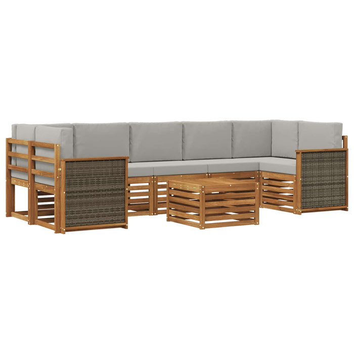Set de canapele de exterior 8 pcs Natural și gri deschis WALTI