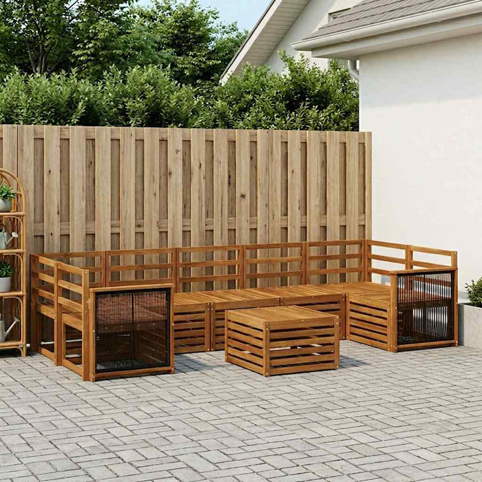 Set de canapele de exterior 8 pcs natural Lemn Solid de Acacia WALTI