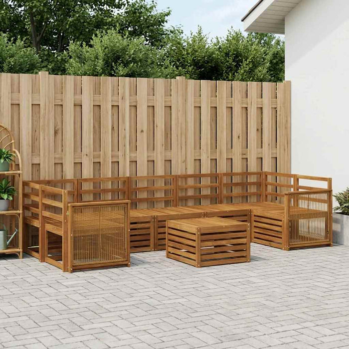 Set de canapele de exterior 8 pcs natural Lemn Solid de Acacia WALTI