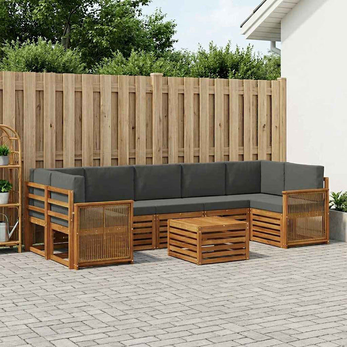 Set de canapele de exterior cu pernă 8 pcs Natural și Antracit WALTI