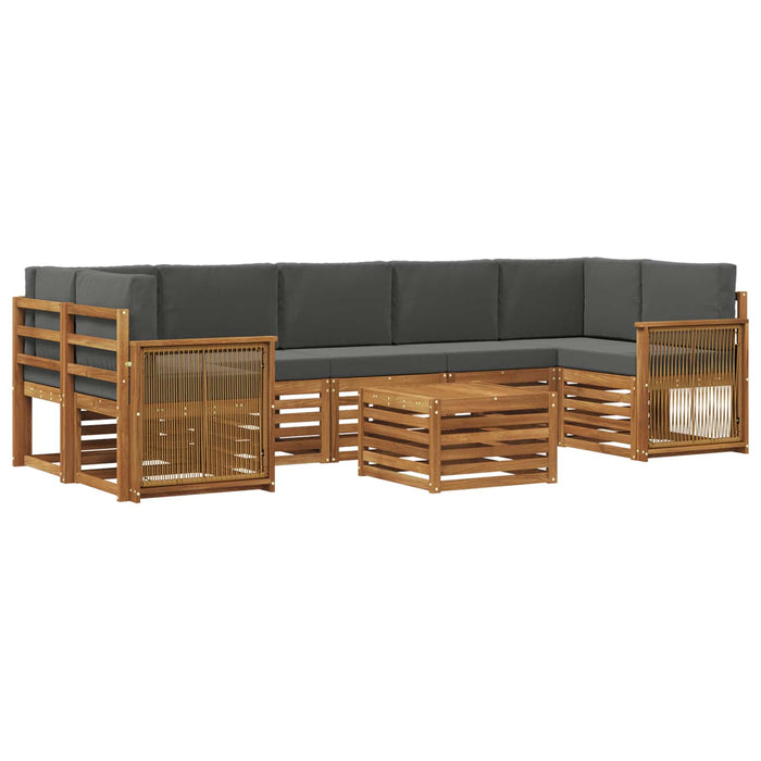 Set de canapele de exterior cu pernă 8 pcs Natural și Antracit WALTI