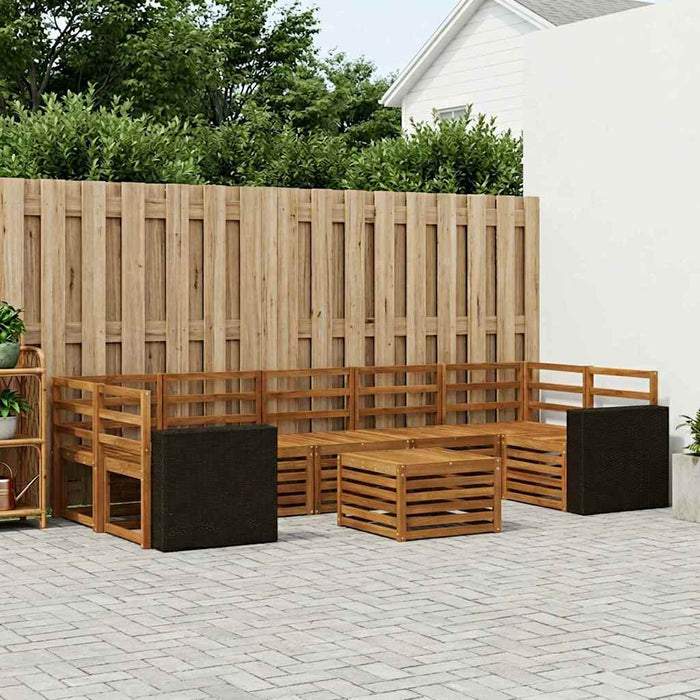 Set de canapele de exterior 8 pcs natural Lemn Solid de Acacia WALTI