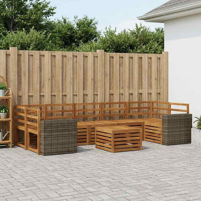 Set de canapele de exterior 8 pcs natural Lemn Solid de Acacia WALTI