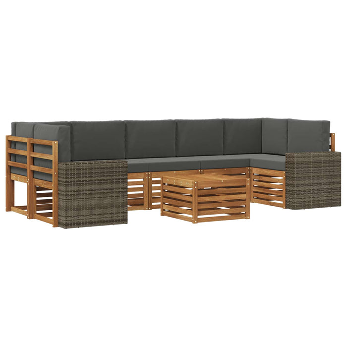 Set de canapele de exterior cu pernă 8 pcs Natural și Antracit WALTI