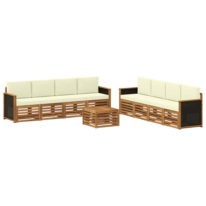Seturi de canapele cu pernă 9 pcs Lemn Solid de Acacia WALTI
