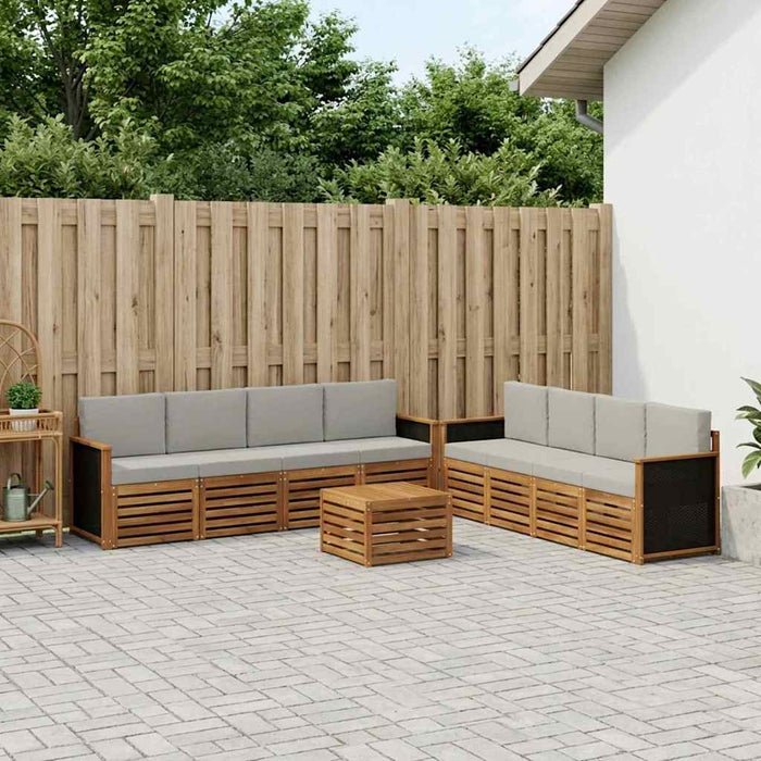 Seturi de canapele cu pernă 9 pcs Lemn Solid de Acacia WALTI