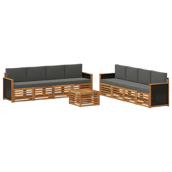 Seturi de canapele cu pernă 9 pcs Lemn Solid de Acacia WALTI