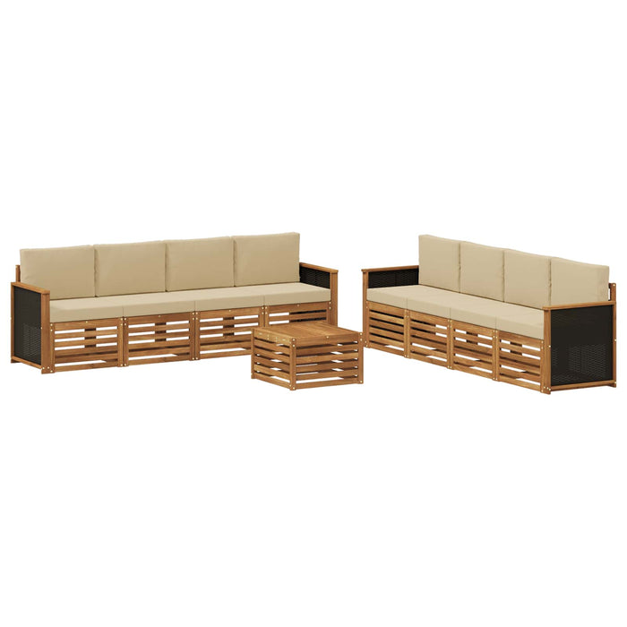 Seturi de canapele cu pernă 9 pcs Lemn Solid de Acacia WALTI