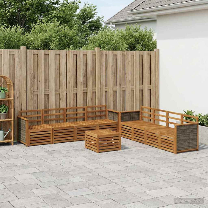 Seturi de canapele 9 pcs Lemn Solid de Acacia WALTI